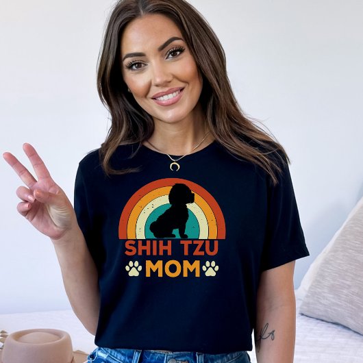  Shih TZU Dog Mom Sunset T-shirt