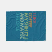 Shih Tzu Dog Owner Coffee Lovers Funny Quote Vinta Fleece Deken (Voorkant (Horizontaal))