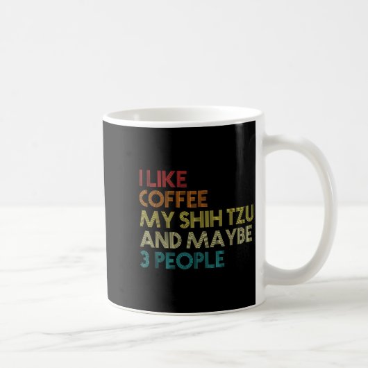 Shih Tzu Dog Owner Coffee Lovers Funny Quote Vinta Koffiemok (Rechts)