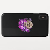 Shih Tzu Dog Paars Roos Flower Floral Gift Idea . Case-Mate iPhone Case (Achterkant (horizontaal))