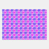 Shih Tzu Dog & Paw Crazy Hot Pink & Blue Inpakpapier Vel (Voorkant 2)