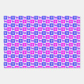 Shih Tzu Dog & Paw Crazy Hot Pink & Blue Inpakpapier Vel (Voorkant)