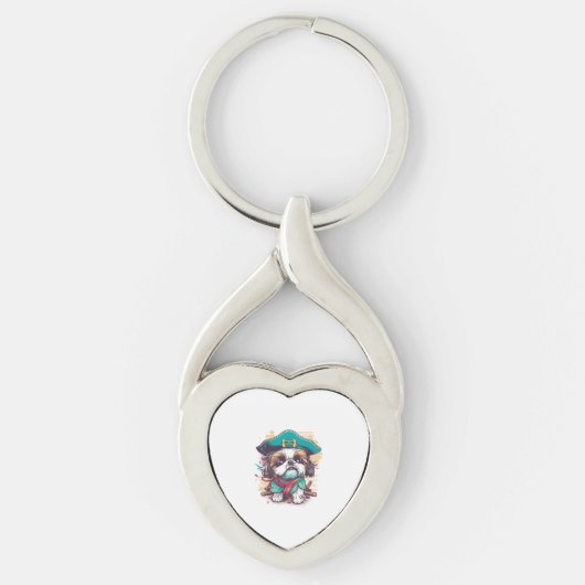 Shih Tzu Dog Pirate Sleutelhanger (Voorkant)