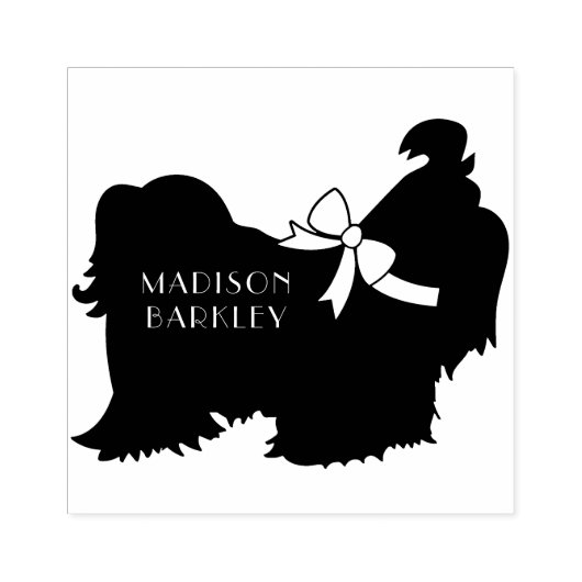 Shih-Tzu Dog Puppy Long Hair Rubberstempel (Afrduk)