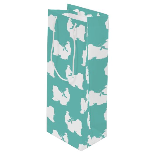 Shih-Tzu Dog Puppy Long Hair Wijn Cadeautas (Voorkant Gekanteld)