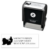 Shih-Tzu Dog Puppy Long Hair Zelfinktende Stempel (In situ)