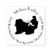 Shih-Tzu Dog Puppy Long Hair Zelfinktende Stempel (Design)