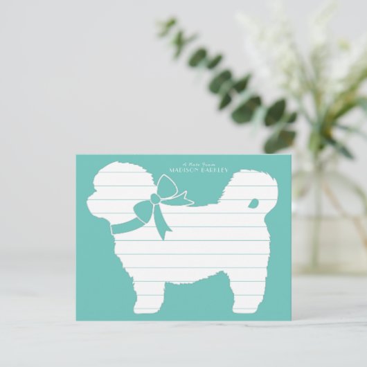 Shih Tzu Dog Puppy Teddy Bear Short Hair Bedankkaart (Staand voorkant)