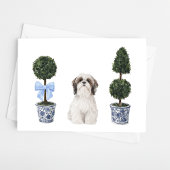 Shih Tzu Dog Puppy Topiary Waterverf Kaart
