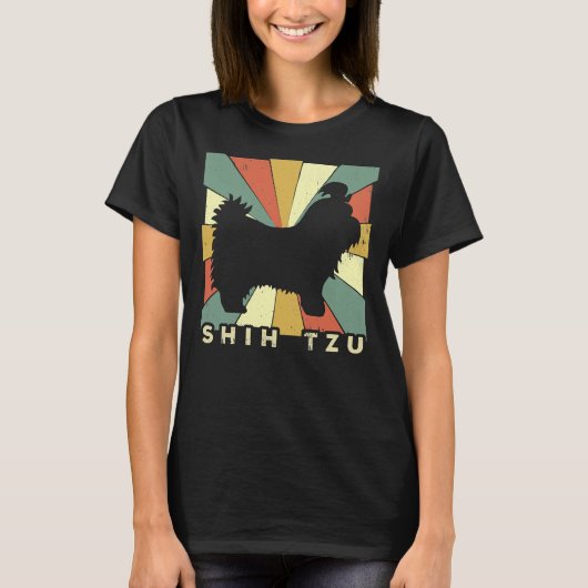Shih Tzu Dog Retro T-shirt (Voorkant)