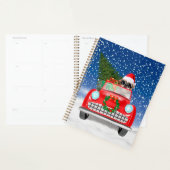 Shih Tzu Dog rijdt met sneeuwkerst Planner (Display)
