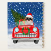 Shih Tzu Dog rijdt met sneeuwkerst Planner (Achterkant)