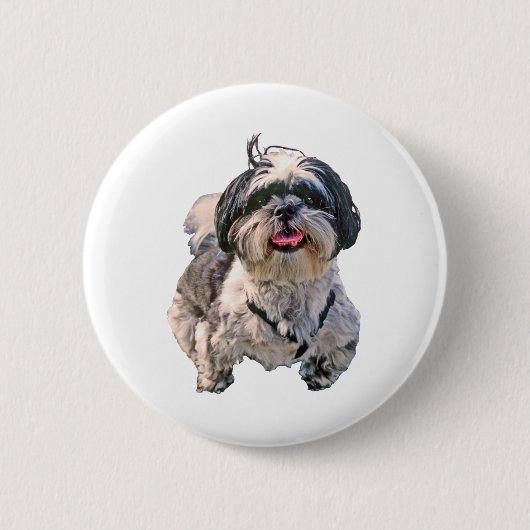 Shih Tzu Dog Ronde Button 5,7 Cm (Voorkant)