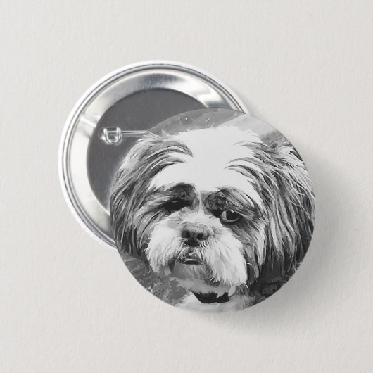 SHIH TZU DOG RONDE BUTTON 5,7 CM (Voorkant /achterkant)