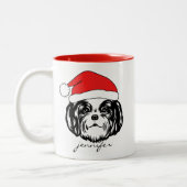 Shih Tzu Dog Santa Hat Tweekleurige Koffiemok (Links)