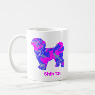 Shih Tzu Dog Silhouette Crazy Hot Pink Koffiemok