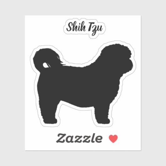Shih Tzu Dog Silhouette Hondenras Vinyl Sticker (Vel)
