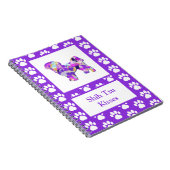 Shih Tzu Dog Silhouette Paw Schattig Paarse PY & B Notitieboek (Rechterzijde)
