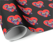 Shih Tzu Dog Silhouette Valentijn’s Day Zwart Cadeaupapier (Rol Hoek)