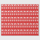 Shih Tzu Dog Silhouetten Kerst Trui Patroon Cadeaupapier (Vlak)