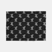 Shih Tzu Dog Silhouettes Pattern Black and Grey Fleece Deken (Voorkant (Horizontaal))