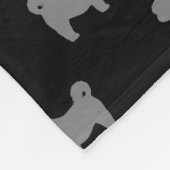 Shih Tzu Dog Silhouettes Pattern Black and Grey Fleece Deken (Hoek)