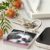 Shih Tzu Dog Sleutelhanger (Voorkant Rechts)