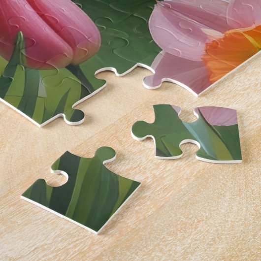 Shih Tzu Dog Spring Bloemen Schilderen Legpuzzel (Zijkant)