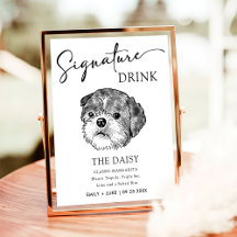 Shih Tzu Dog Trouwhandtekening Drink teken