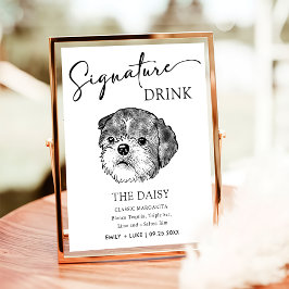 Shih Tzu Dog Trouwhandtekening Drink teken Poster