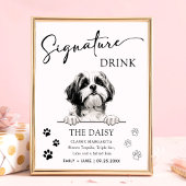 Shih Tzu Dog Trouwhandtekening Drink teken Poster