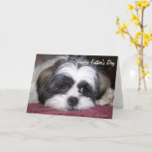 Shih Tzu Dog Vaderdag Kaart (Gele Bloem)