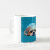 Shih Tzu Dog Water color art portret Koffiemok (Voorkant links)