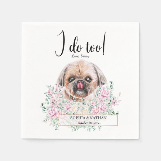 Shih Tzu Dog Wedding Cocktail Napkins Servet (Voorkant)