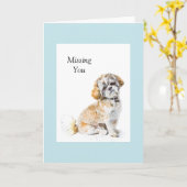 Shih Tzu Dog-Wenskaart Kaart (Gele Bloem)