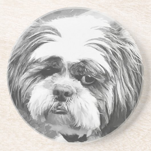 SHIH TZU DOG ZANDSTEEN ONDERZETTER (Voorkant)