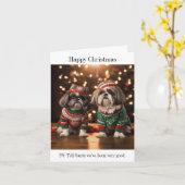Shih Tzu Dogs-kerstkaart Kaart (Gele Bloem)