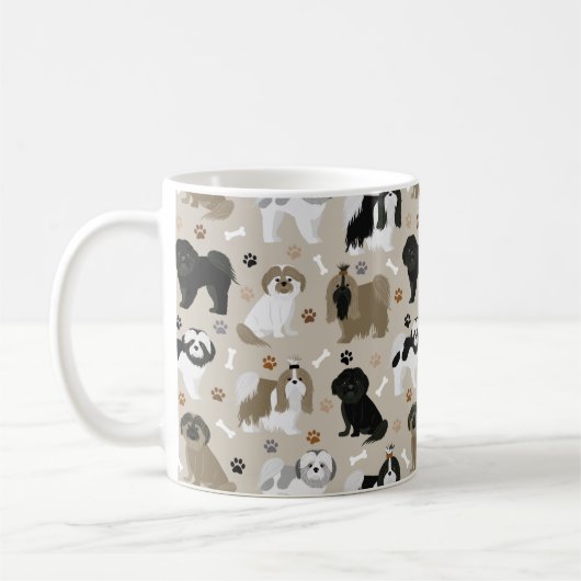 Shih Tzu Dogs Paws and Botten Coffee Mok (Links)