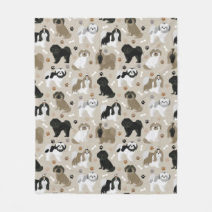 Shih Tzu Dogs Paws and Botten Fleece Blanket Deken