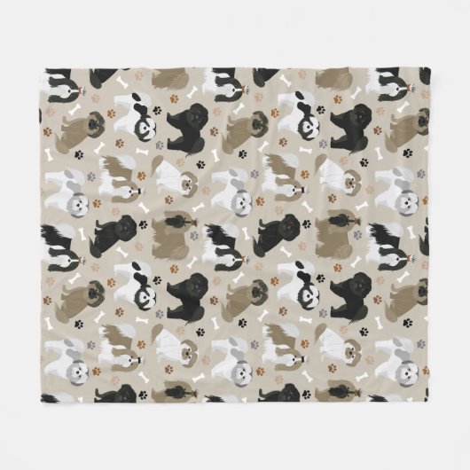 Shih Tzu Dogs Paws and Botten Fleece Blanket Deken (Voorkant (Horizontaal))