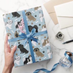 Shih Tzu Dogs Paws en Botten Cadeaupapier