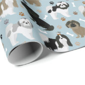 Shih Tzu Dogs Paws en Botten Cadeaupapier (Rol Hoek)