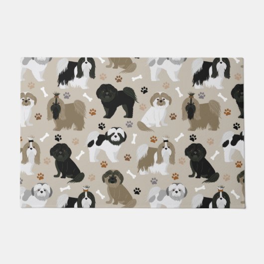 Shih Tzu Dogs Paws en Botten Doormat Deurmat (Voorkant)