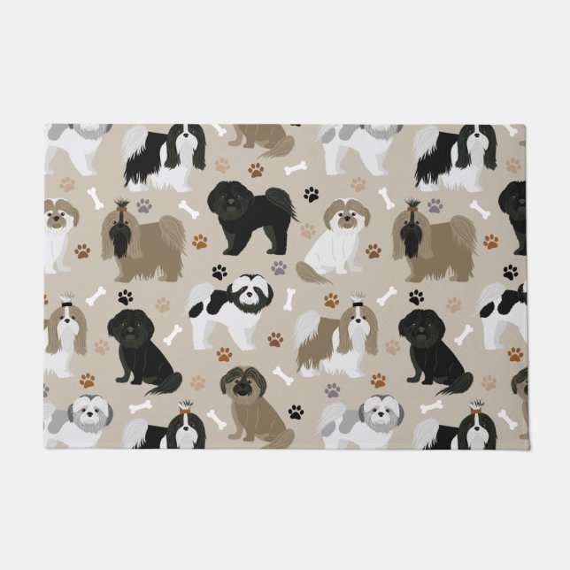Shih Tzu Dogs Paws en Botten Doormat Deurmat (Voorkant)