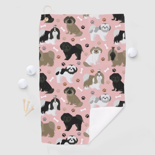 Shih Tzu Dogs Paws en Botten Golf Towel Golfhanddoek (Insitu)