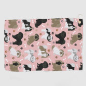 Shih Tzu Dogs Paws en Botten Golf Towel Golfhanddoek (Horizontaal)