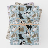 Shih Tzu Dogs Paws en Botten Inpakpapier Vel (In situ)