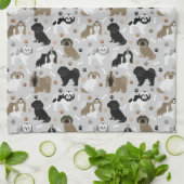 Shih Tzu Dogs Paws en Botten Kitchen Towel Theedoek (Gevouwen)