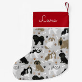 Shih Tzu Dogs Paws en Botten Kleine Kerstsok (Achterkant)