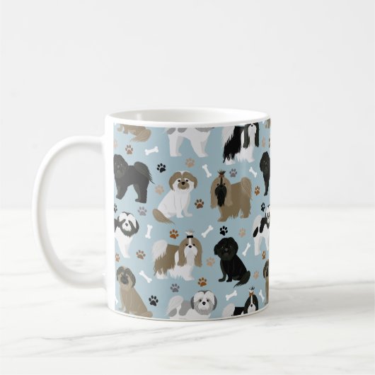 Shih Tzu Dogs Paws en Botten Koffiemok (Links)